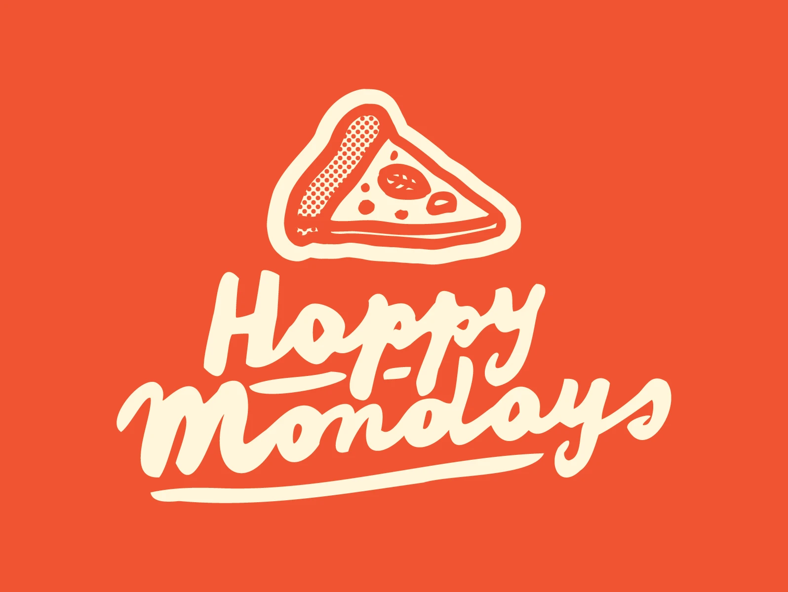 banner happy mondays con spicchio di pizza